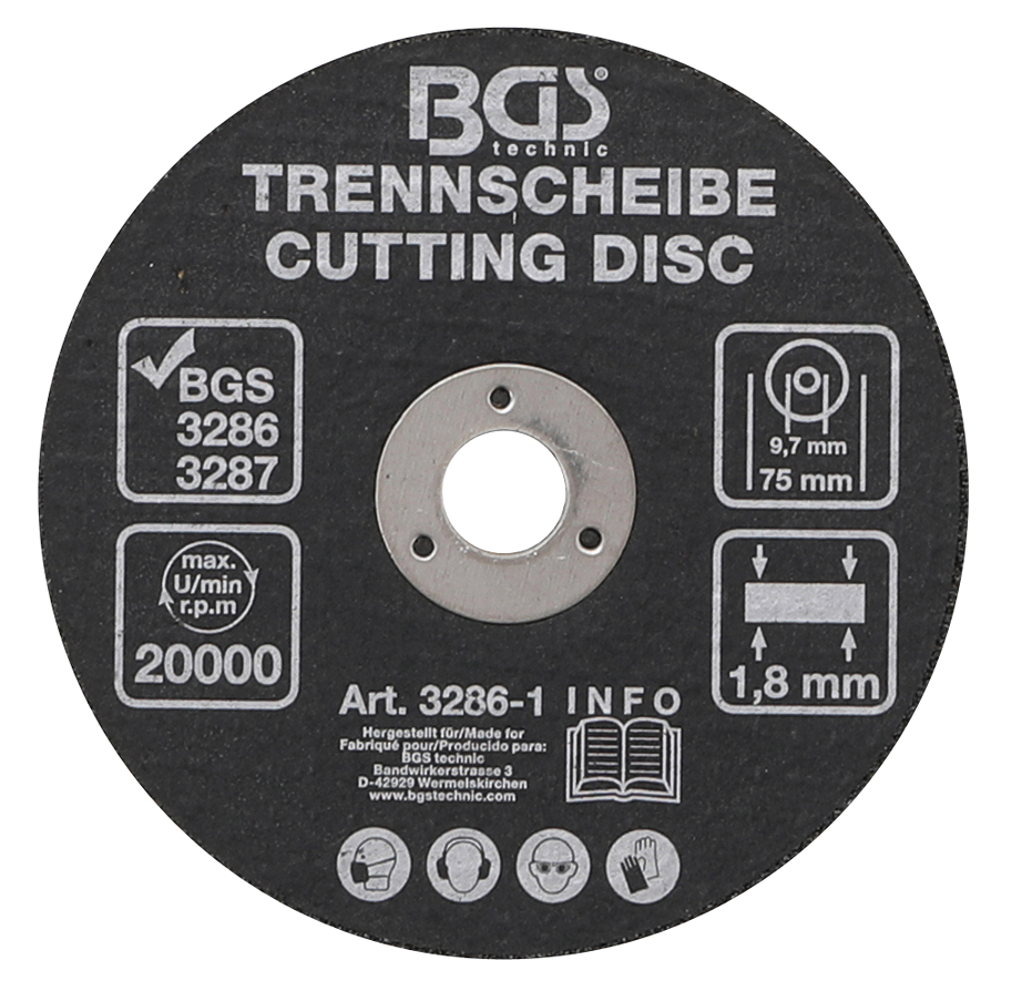. Druckluft-Trennscheibe, 75 mm (Art. 3286-1)