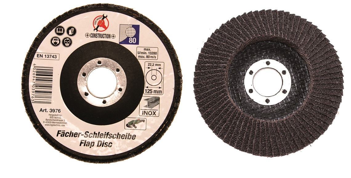 Fächer-Schleif-Scheibe, Ø 125 mm, Körnung 80 (Art. 3976)