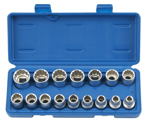 Steckschlüssel-Einsätze (1/2), 8-24 mm, 12-kant, 16-tlg. (Art. 2